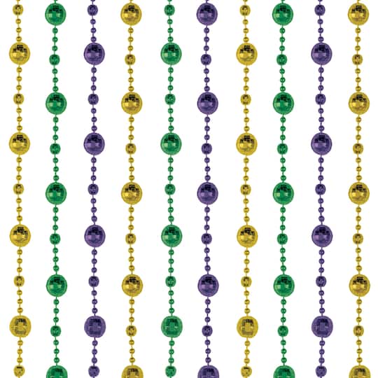 Beistle 24" x 6.5ft. Mardi Gras Disco Ball Bead Curtain set